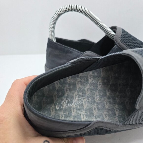 OluKai | Ki'Ihele grey monochrome low-top slip-on sneakers | WMS 8 - Picture 4 of 9